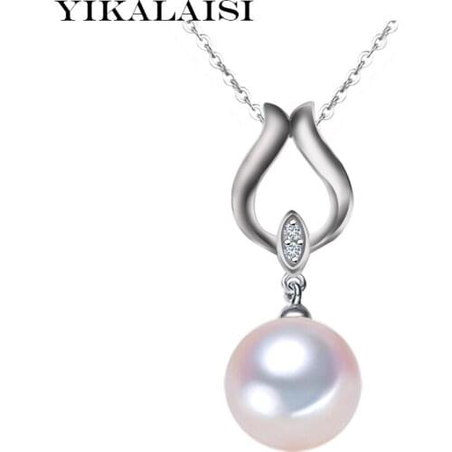 YIKALAISI 925 Sterling Silver Jewelry Freshwater Natural Pearl choker jewelry Pendant Three Colors For Women Gifts
