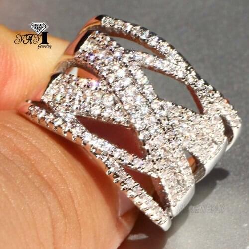 YaYI Jewelry Fashion Princess Cut 4.9 CT White Zircon Silver Color Engagement Rings wedding Heart Rings Party Rings Gifts 687