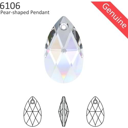 1 piece) 100% Original Crystal from Swarovski 6106 Pear-Shaped pendant from Austria loose beads rhinestone DIY jewelry making