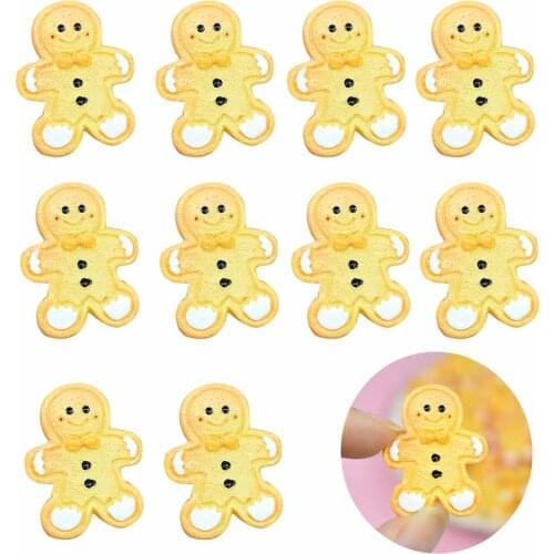 10 Pack Gingerbread Man Christmas Tree Pendant Decorations Diy Christmas Simulation Cookies Fast Shipment Holiday Decorations