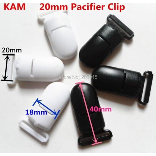 2 color mixed) 30pcs KAM 4/5'' 2.0CM plastic baby Dummy pacifier soother Clips Suspender Clips for 20mm ribbon