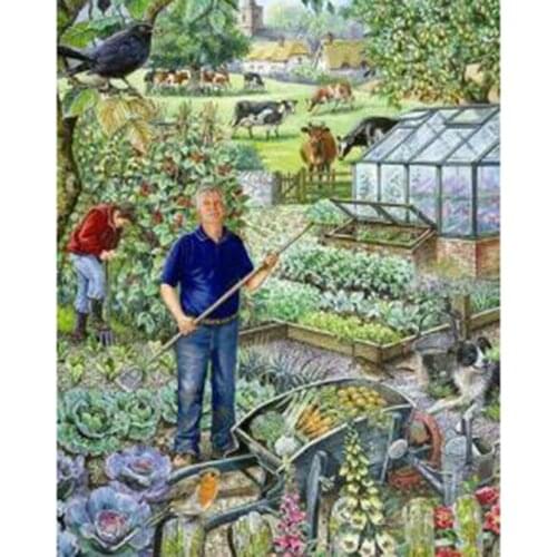 5D DIY Diamond Painting Square Round Diamond Character Picture Village Scenery Picture Cross Stitch Mosaic Embroidery WG2785