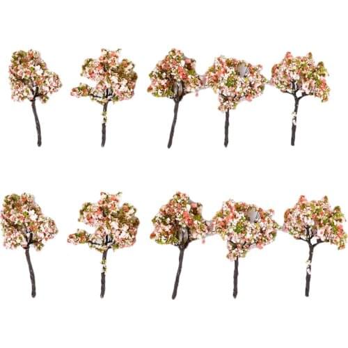 5x Model Sakura Trees Miniature Landscape Scenery Train Railways HO Scale