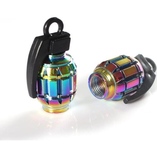 Biycle Grenades Shape Tire Tire Valve Stem Caps Aluminum Theftproof Valve Caps Car Wheel Bicycle Tires Valves Tyre Stem Air Caps