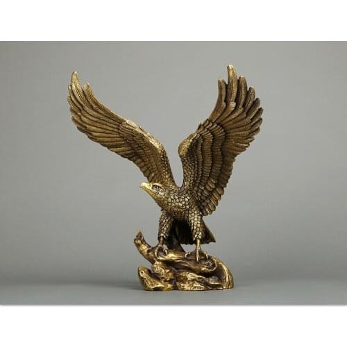 BEST Business gift -36CM TOP COOL Home office efficacious fortune Mascot Money Drawing Eagle vulture lanneret Bronze art statue