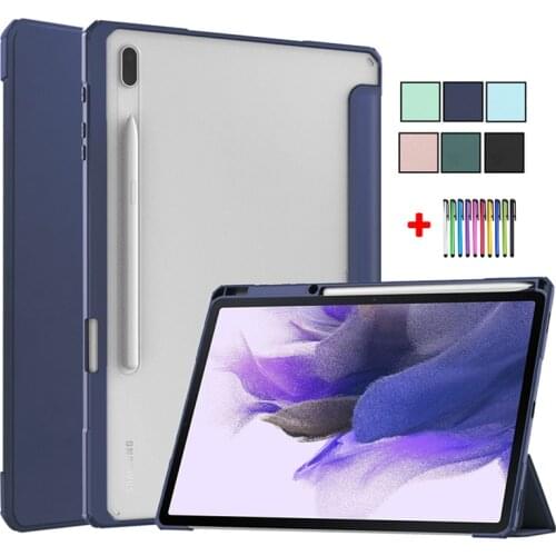 Smart Funda For Samsung Tab S7 FE Case With Pencil Holder 12.4 2021 SM-T730 Tablet For Galaxy Tab S7 Plus Cover SM-T970 / T975