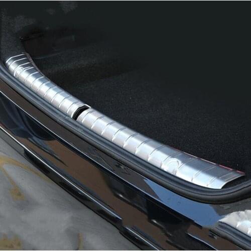 For BMW 5 Series 2018 1PC Stainless Steel Car Trunk Inner Rear Tail Box Bumper Pedal Plate Cover Trim Car Styling Accessories