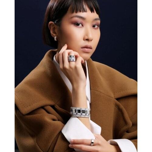 Janekelly luxury Unique African Bangle Ring Set Jewelry Sets For Women Wedding Cubic Zircon Crystal CZ Dubai Bridal Jewelry Set