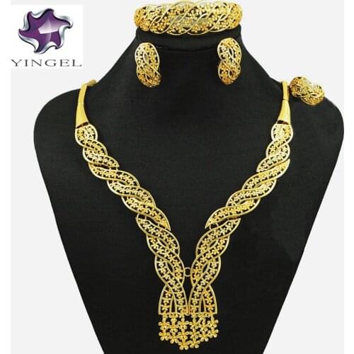 Gold jewelry sets new design jewelry sets for african women fashion necklace bridal jewelry sets wedding jewelry sets for bride