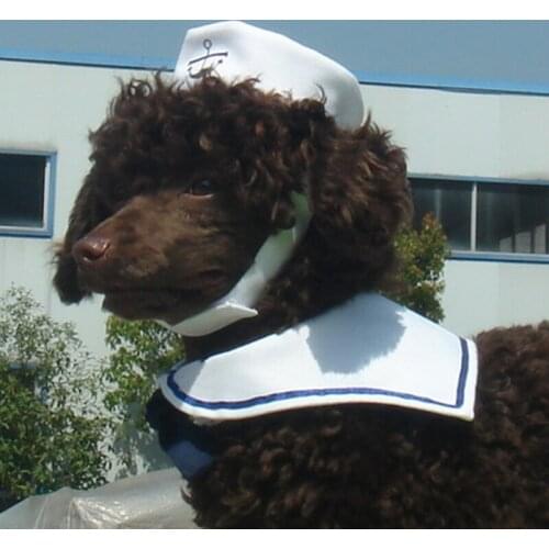 Fashion Pet Clothing and Cap Set Small Dog Cat Kitten Puppy Pet Sailor Outfit Costume 2pcs Hat & Cape