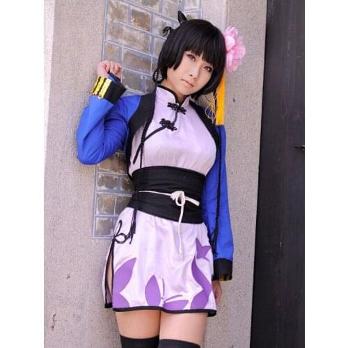 Black Butler Ranmao Cosplay Costume Multi-color Pink Blue White Headgear Sash Cheong-Sam For Halloween