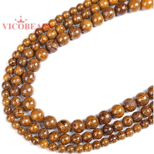 Natural Stone Rubber Round Beads 15" Strand 6 8 10 MM Pick Size For Jewelry Making