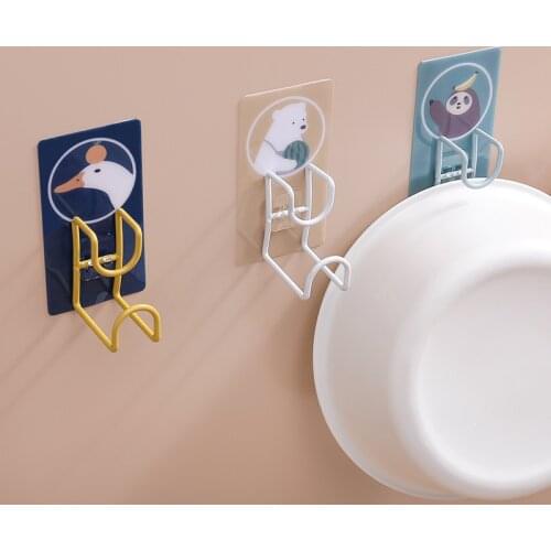 Cartoon Washbasin Hook Kitchen Seamless Sticky Hook Bathroom Multifunctional Storage And Finishing Washbasin Stand