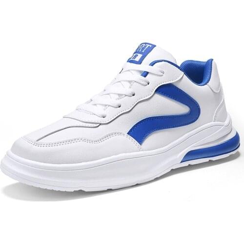 2021 Men Leather Shoes Casual Cozy Men Sport Shoes Thick-soled Zapatillas Antislip Wearproof Tenis Masculine Ins Mens Trainer