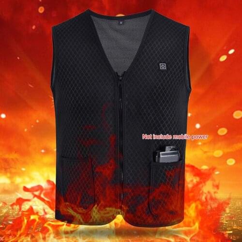 New Men Women Outdoor USB Infrared Heating Vest Jacket Winter Electric Thermal Clothing Waistcoat For Travel Fishing Hiking