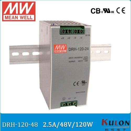 Original MEAN WELL DRH-120-48 Single Output 2.5A 48V 120W Industrial DIN rail Meanwell power supply DRH-120