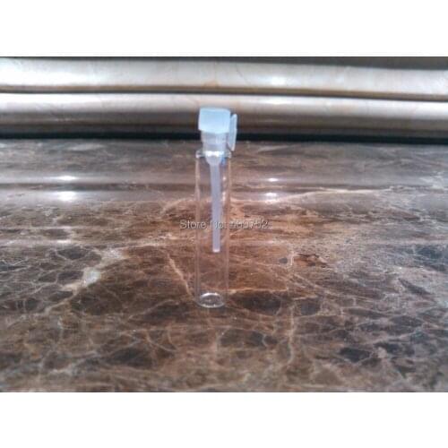 Lot of 200pcs 1ml glass vial white cap small perfume sample bottle mini cosmetic container wholesale