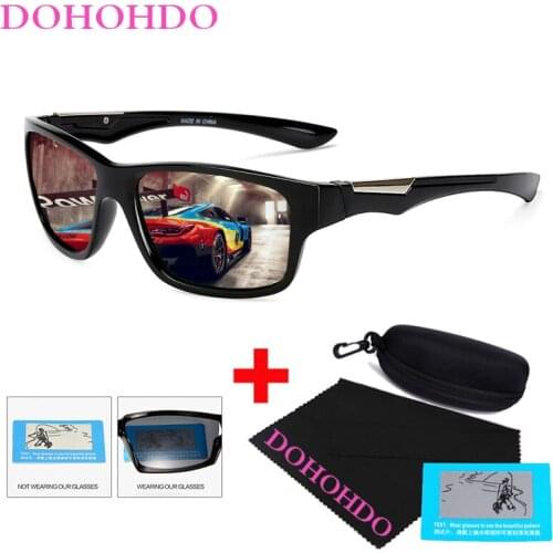 DOHOHDO Polarized Cycling Eyewear Yellow Brown Colored Lenses Men Women UV400 Bicycle Bike Glasses Outdoor Sport Sunglasses Box