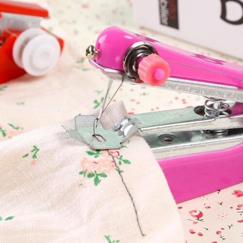 Mini Portable Hand Sewing Machine Quick Handy Stitch Sew Needlework Cordless Clothes Fabrics Household Electric Sewing Machine