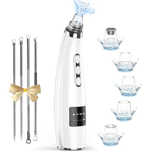 Blackhead pore Vacuum Cleaner 2021 Upgraded Facial Pore Cleaner Rechargeable with 5 Probes and Blackhead Remover Kit Suction