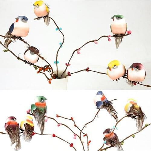 MENGXIANG Random Color Artificial Foam Feather Simulation Bird DIY Party Crafts Magnet Decorative Doves Artificial Foam Feather