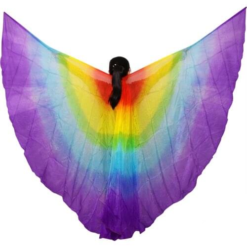Belly Dance Props 360 Degree Colored Wings For Girls Belly Dance Accessories Women Performance Belly Dance Wings 6 Colors 2 pcs