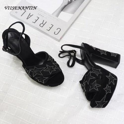 Five-pointed star fish mouth super high heel sandals women spring summer thick heel waterproof platform fashion sandals women