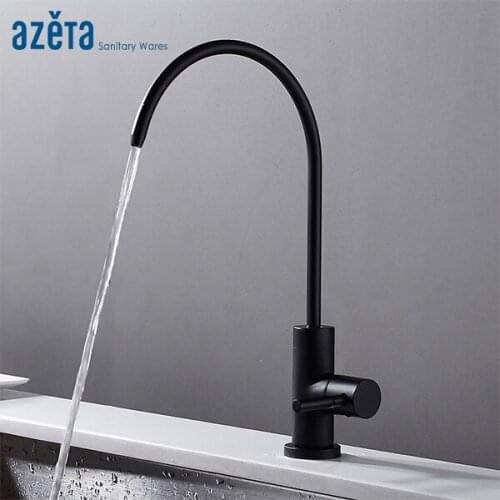 Azeta Free Shipping Kitchen Faucet Black Brass Kitchen Mixer 360 Swivel Single Handle Kitchen Tap Single Cold Water Tap CW020B