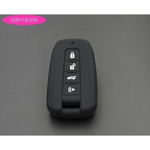 Xinyuexin Silicone Car Key Cover FOB Case For SSANGYONG TIVOLAN ACTYON KYRON REXTON Korando Rodius Smart Key 4Button Car-styling