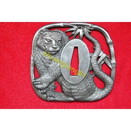 Wonderful HandMade Japan Japanese Alloy Guard Tsuba For Samurai Katana Sword Knife Guard Wakizashi W Tiger