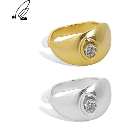 SSTEEL 925 Sterling Silver Korean Irregular Zircon Devils Eye Ring Gifts For Women Adjustable Rings 2021 Trend Fine Jewellery