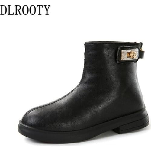 Winter Children Snow Boots Warm Shoes Boy Girl Short Plush Flat Baby Kid Outdoor Fashion Ankle Martin Non-slip Sneakers