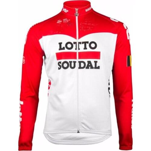 WINTER FLEECE THERMAL Long Cycling Jerseys 2017 2018 LOTTO SOUDAL Team RED Mtb Long Sleeve Men Bike Wear Cycling Clothing