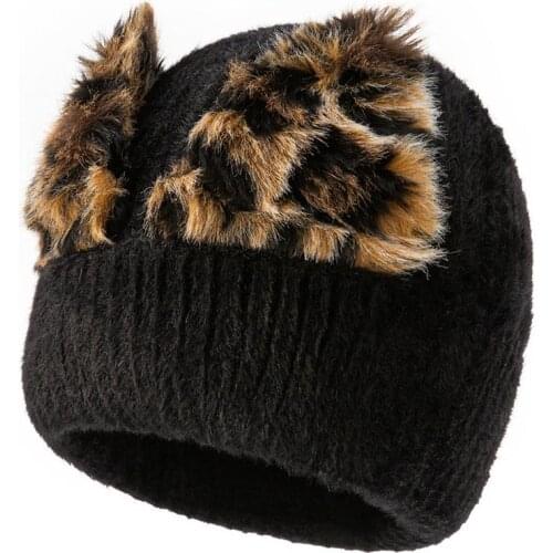 Winter Warm Hats Knit Beanie Hats Winter Warm Hats Daily Hat Women Soft Ears Cap For Outdoor Skiing Cycling Traveling Warm Hat