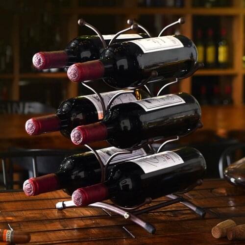 1Pc Wine Bottle Storage Rack Decorative Displaying Rack Table Shelf (Coffee)