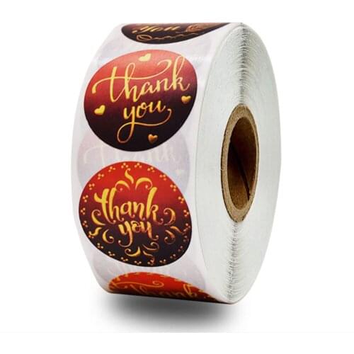 100-1000pcs Thank You Stickers 2.5cm/1inch Round Labels Sticker Roll Festival Envelope Scrapbooking Supplies Box Seal Stickers