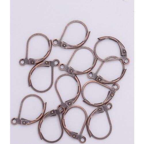 20pcs/lot 15*10mm Silver Gold French Lever Earring Hooks Wire Settings Base Hoops Earrings For DIY Jewelry Making Supplies