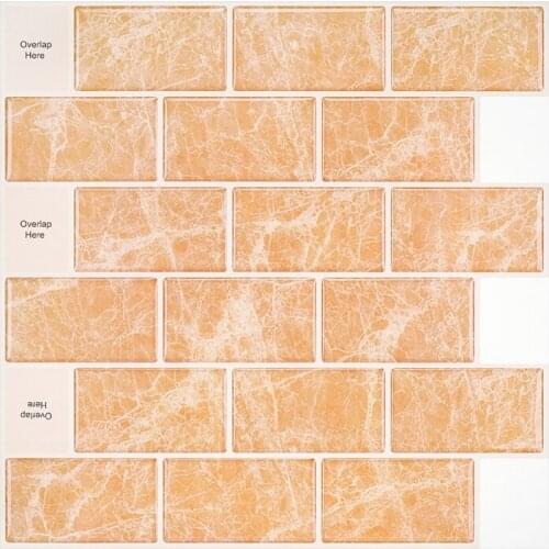 3D Peel And Stick Wall Tile PVC Self-Adhesive Marble Tile Stickers For Kitchen Bathroom Counter Top