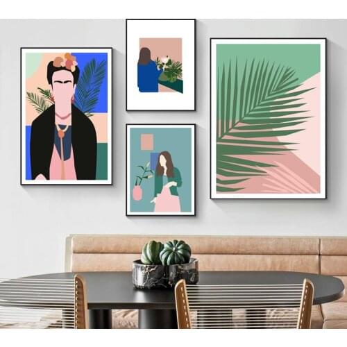 Abstract Fashion Vintage Girl Wall Art Boho Canvas Painting Nordic Posters and Prints Wall Pictures for Living Room Home Decor