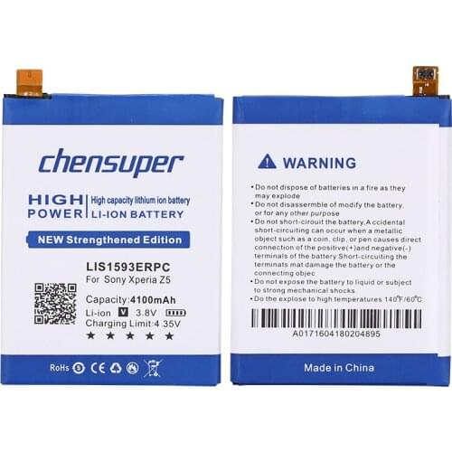 Chensuper Original 4100mAh LIS1593ERPC Battery for Sony Xperia Z5 E6603 E6653 E6633 E6683 E6883 Cell Phone Battery+Free tools