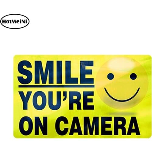 HotMeiNi Car Styling Car Sticker "INSIDE" SMILE YOU'RE ON CAMERA Stickers Video Alarm Security System Decal 13cm* .8cm