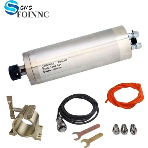 CNC Water Cooling Spindle Motor 80mm 2.2KW THD-80-2.2 380V 24000 rpm water Cooled Spindle For DIY CNC Milling Machine