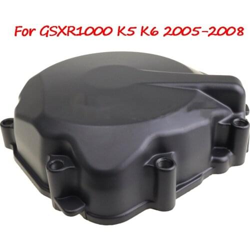 Motorcycle Parts Left Side Cover Aluminum Engine Stator Crankcase Cover Guard For Suzuki GSXR1000 K5 K6 2005-2008