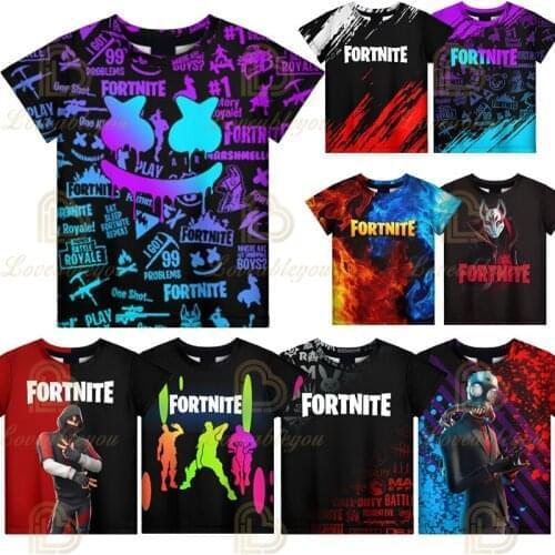 Children 100-160cm Kids Tops T-shirt Short-Sleeve Games 3D Printed T Shirts Funny Toddler Girls Boys Clothes Streetwear 4T-14T