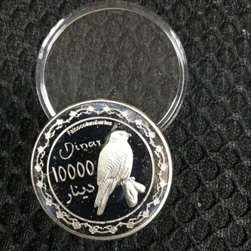 10 pcs The Kurdistan dinars parrot bird animal badge silver plated 40 mm souvenir decoration coin
