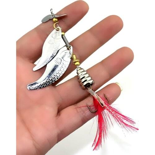 Hengjia spinnerbaits hard metal spinner spoons trolling blade sequins sea sinking lures pesca fishing tackles 9cm 11.7g