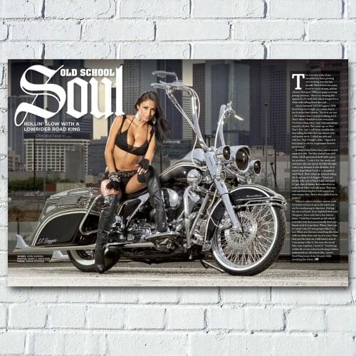 CHOPPER motorbike tuning custom bike motorcycle hot rod Girl Canvas Posters and Prints Wall Art Painting For Living Room Decor