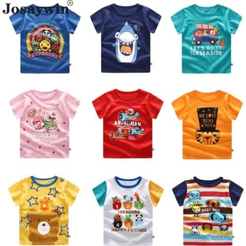 Summer Childrens T-shirt Boys Girls Baby Toddler T-shirt Cotton Cartoon Kids T-shirt Short Sleeve Boys T-shirt Tee Top Clothing