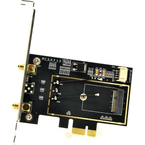 M2 NGFF Mini PCi-E to PCi-E Wireless WiFi Converter Adapter PCIe Desktop PCi Express Adapter + Bluetooth Cable for 7620ac/8260ac