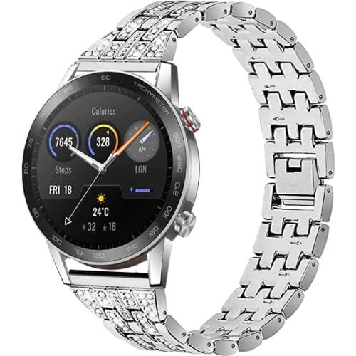 Metal Watchband for Honor Watch Magic 2 42mm 46mm Diamond Ring Strap for HONOR ES GS Pro Watch Band Bracelet Accessories 20/22mm